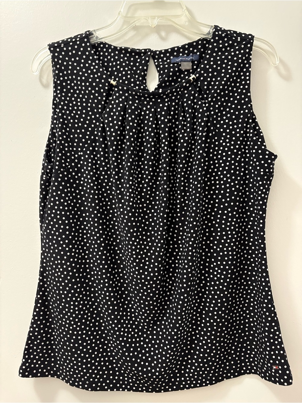 Sleeveless Black Polka Dot Blouse Tommy Hilfiger- Classic Women's Top